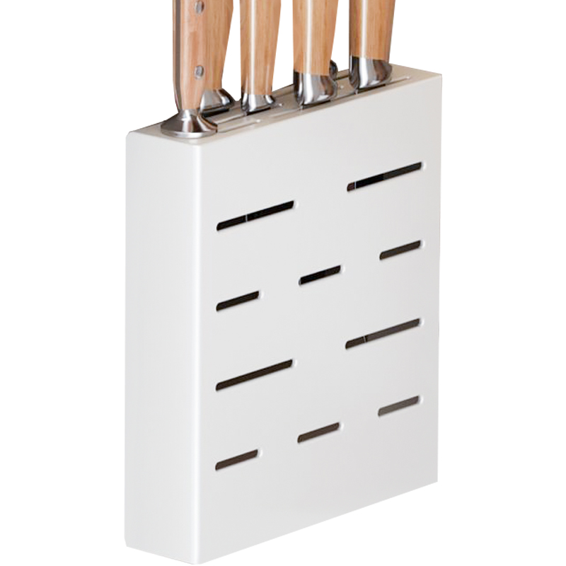 Punch-Free Space Aluminium Kitchen Rack White Simple Knife Holder